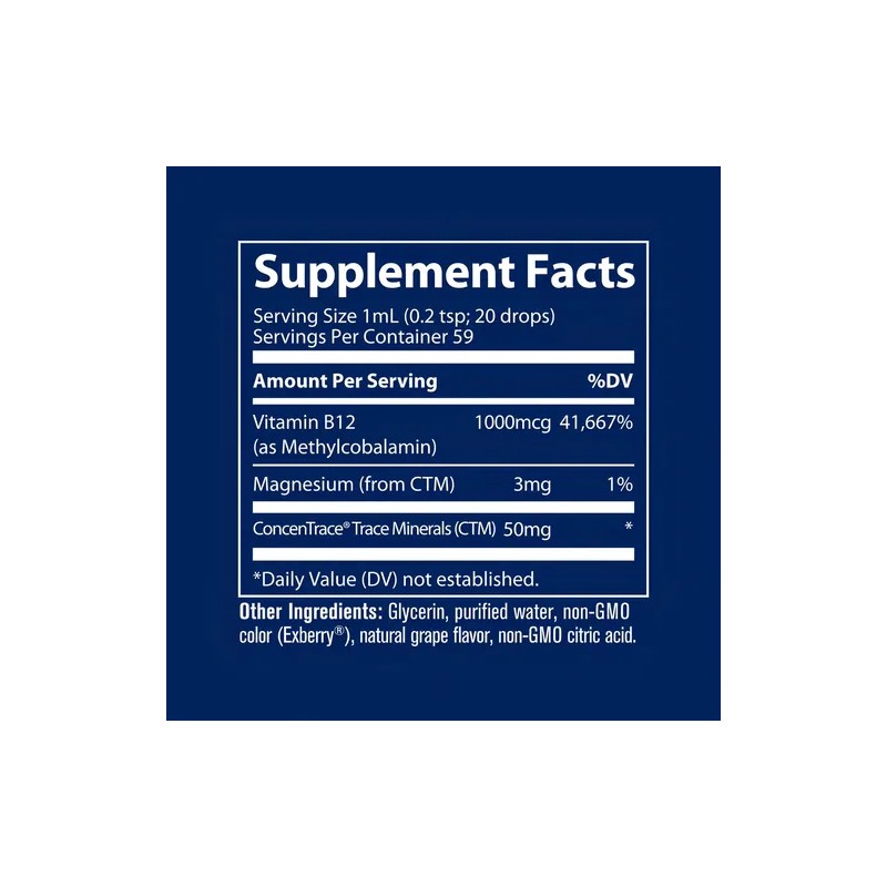 Suplemento Trace Minerals Vitamina B12 Líquido para el Metabolismo y