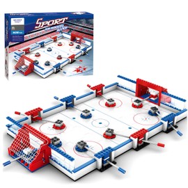 lovlaugh Ice Hockey Building Set with 8 Ice Hockey Player - Tabletop Battle Game - Creative Sports Toy - Standard Brick Compatible Kids STEM Building Kit
