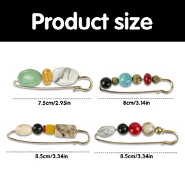 MsTeco Pack of 4 Vintage Brooches, Sweater Scarf Clips, Shirt Decoration, Large Lapel Pin, Vintage Pearl Brooch, Decorative Collar Safety Pin for Sweater, Clothing, Sweater, Shawl Hat, Acrylonitrile