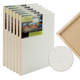 Da Vinci Pro Resist-Grip Coarse Textured Gesso Board, 9x12-6 Pack, 3/4" Depth Art Boards for Painting, White Acrylic Polymer with Quartz Sand, Warp-Resistant Cradled and Sealed MDF Panel
