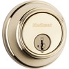 Kwikset 817 Deadbolt Lock, Polished Brass Round Exterior Keyed Front