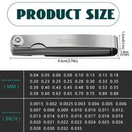 TenaLucy 2 x Feeler Gauge, Feeler Gauge Valve Game, Dual Marked Metric and Imperial Gap Gauge Blades, Valve Gauge, Valve Game Gauge for Valves Guitar Spark Plug Piston Measuring