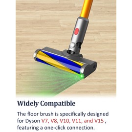 Vacuum Attachments with Dust Detect Green Light for Dyson V7 V8 V10 V11 V15 Cordless Cleaners, Hard Floor Soft Roller Brush Head Motorhead Replacement Accessories Parts