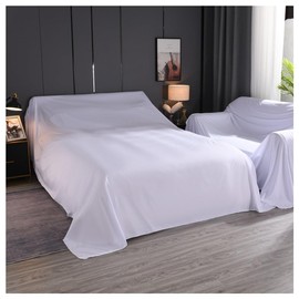 Hrlace Dust Cloth for Furniture, Dust Cloth, Sofa Cover, Polyester Fabric, Dustproof Large Furniture Cover for Furniture, Sofa, Bed, Storage Cover, White, 2.4 x 2 m
