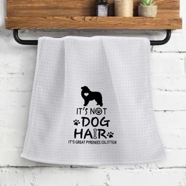 OHSUL Kitchen Towels,It’s Not Dog Hair It’s Great Pyrenees Glitter Absorbent Kitchen Towels Dish Towels Dish Cloth,Funny Dog Hand Towels Tea Towel for Bathroom Kitchen Decor,Dog Lovers Girls Gifts