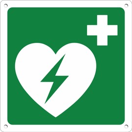 Defibrillator - Emergency and Safety Sign Aluminium Metal 3 mm Thick (20 x 20 cm)