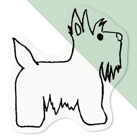 Azeeda 4 x Klein 50mm 'Scottie Hund' Permanente Transparente Aufkleber für Fenster/Autos/Wände/Skateboards etc (DC00054577)