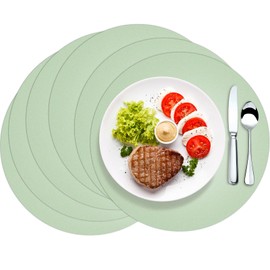 50 Pcs Sage Geen Disposable Paper Placemats Sage Round Paper Table Mats Green Paper Doilies Decorative Placemats Bulk Paper Charger for Wedding Banquet Party Dining Table Decor