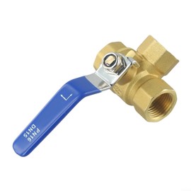 Brass 3-Way T-port L-Port Ball Valve - 1/4 Inch, 3/8 Inch, 1/2 Inch, 3/4 Inch, 2.5 cm (DN15 L Type) for Water, Oil, Gas