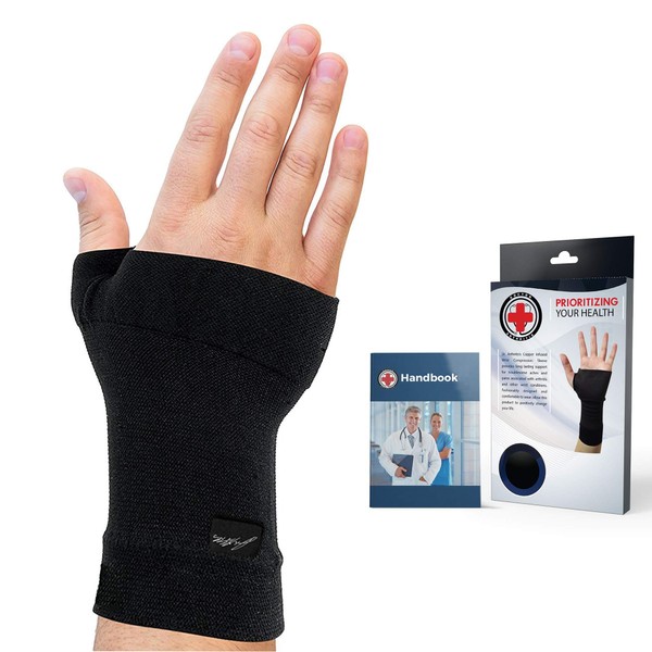 Doctor Developed Copper Infused Wrist Sleeve-Support-Brace-Compression Sleeve, Relief for Wrist