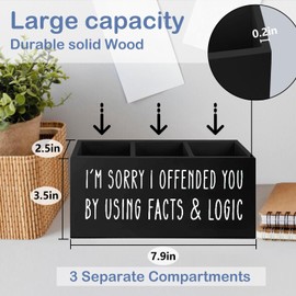 SNNDER Funny Office Gifts Pen Holder for Desk, Sarcastic Gifts for Women Men Coworkers, I'm Sorry I Offended You Funny Wooden Pen Pencil Holder Organizer for Office Desk Accessories