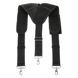 HARFINGTON Tool Belt Suspenders with 4 Attachment Loops Magnetic Wristband Movable Phone Holder Pencil Holder for Framer Carpenter Electrician Tool Belt, Black/Yellow