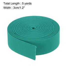 MECCANIXITY Cintas Elásticas para Coser 3cm 5 Yardas/15 Pies Azul Aguamarina Carrete de Elástico de Punto Alta Elasticidad para Pelucas, Cinturones, Pantalones