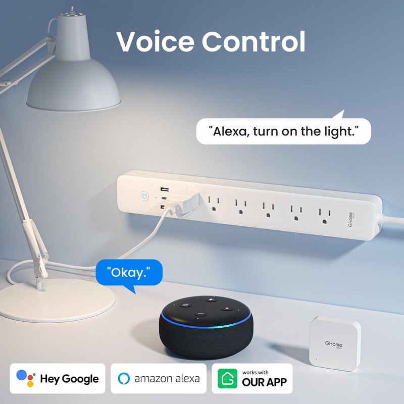 GHome Smart Power Strip, WiFi Surge Protector with 6 Individually