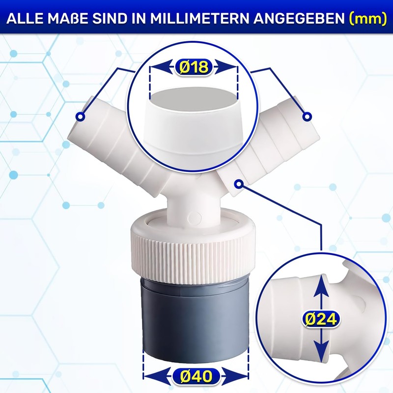 Monteral Washing Machine Drain Adapter and Double Connection Y-Distributor for