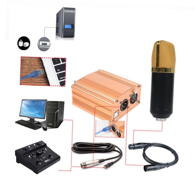 Gadpiparty 5v USB Input Power Supply for Condenser Microphones Stable