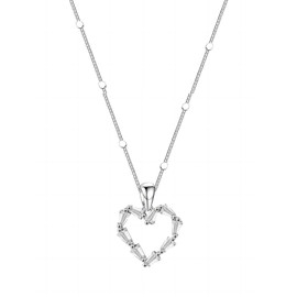 LEJOJOIN 925 Silver Zircon Heart Necklaces Necklace with Sparkling Chain Gift for Wife Girlfriend Mom (Sparkling Chain, Shiny Zircon Heart)