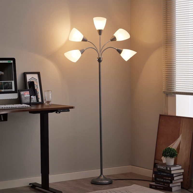 HonoDing Medusa Floor Lamps Standing Lamps 5 Heads Adjustable Reading