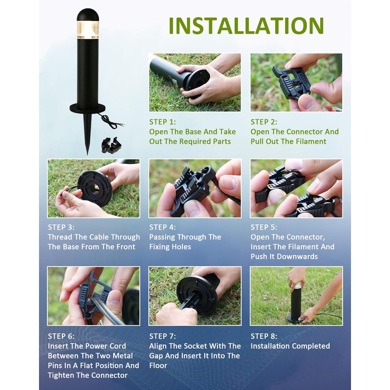 MOON-DE-AGE 6 Pack Low Voltage Landscape Pathway Lights, 12V LED