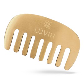 LUVIH The Crown Kansa Hair Comb, Relaxing Scalp Comb & Head Massage Tool That Detangles Hair While Supporting Growth, Travel-friendly Hair-styling Tool & Head Massager for Men & Women