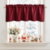JIUZHEN 42x18 Inch Red and Black Check Valance - Traditional