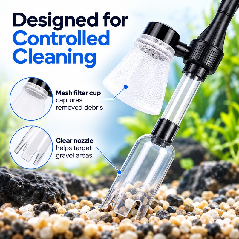 Battery Operated Aquarium Gravel Cleaner for Fish Tank Maintenance –