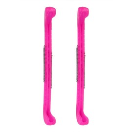 Yosoo Par de Protectores de Cuchillas para Patines de Hielo, Cubiertas de Protectores de Cuchillas de Patines de Hockey sobre Hielo de plástico con Resorte Ajustable, 7 Colores(Rosa roja)