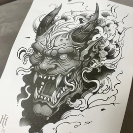 [SS62] Fine tattoo Oni Irezumi men's body tattoo 2 weeks / [에스에스62]가는 타투 오니 이레즈미 남자 바디타투 2주