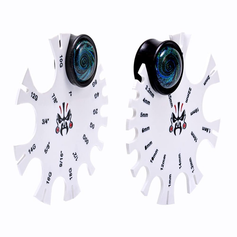 COOEAR Acrylic Piercing Gauge Measurement Wheel 18G-1 Inch.