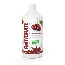 GymBeam GymBeam ReHydrate Ionenversorgungs-Drink - Hypotonische Sportgetr?nk, enth?lt ausgew?hlte Vitamine, Mineralien, Taurin, L-Carnitin, L-Glutamin, ist schnell absorbierbar (1000 ml, Sour Cherry)