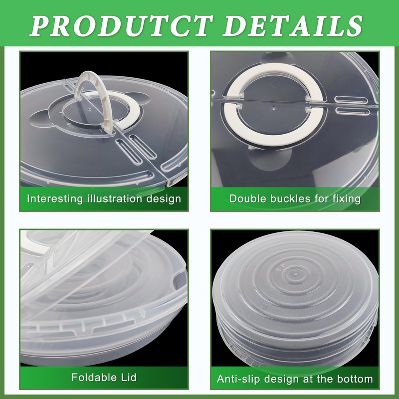 FMOACEN 2PCS 11.5 Inch Clear Pie Containers With Lids and