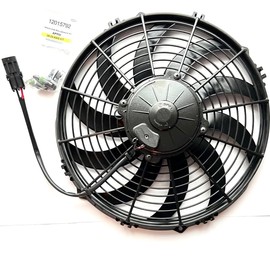 SPAL 78-1560 781560 Condenser 12 Volt 12 Inch 1451 CFM Puller Fan Replacement for APU Thermo King Tripac Evolution w Female Mate Connector Kit