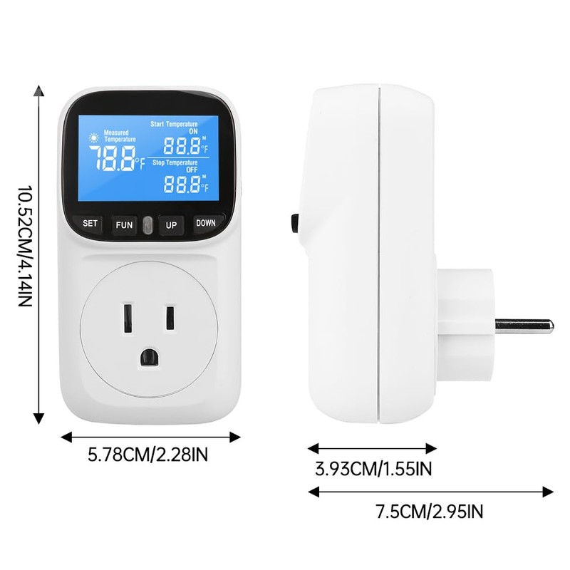 Diymore Plug in Digital Thermostat Temperature Controller,1800W,120V / 15A,-104℉~210℉, Heating