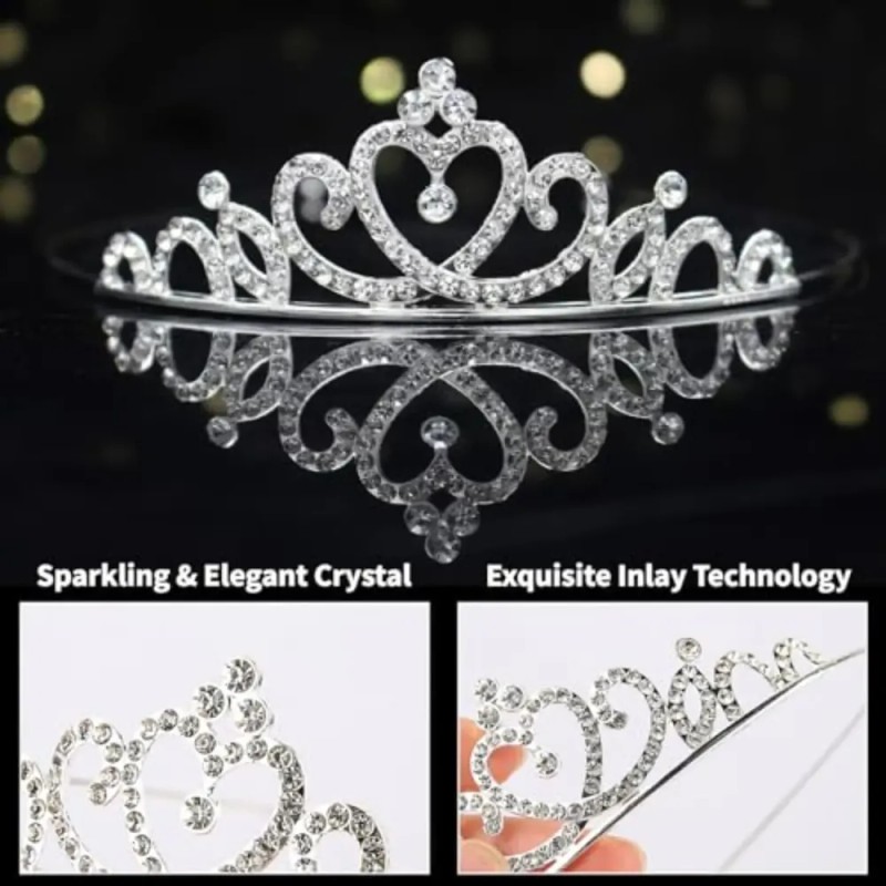 10 Coronas De Princesa De Cristal Plateado, Tiaras A Granel