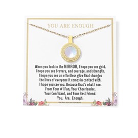 SAM & LORI Dainty Gold Necklace for Women Small Gift Cute Choker Charm Necklaces Waterproof Trendy Seashell Summer Jewelry Teens Birthday Gifts Teenage Best Friend Stainless Steel Regalos