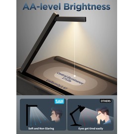 SAIJI Laptop Lap Desk with LED Light, Portable Laptop Desk for Lap - Fits Up to 17" Laptop & MacBook, Laptop Table for Couch and Bed, Laptop Lap Desk with Cushion - Lap Desk for Writing and Reading