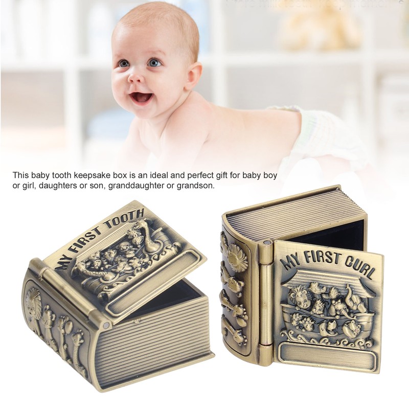 Tooth Keepsake Box Exquisite Polishing Process Engraving Pattern Durable Metal