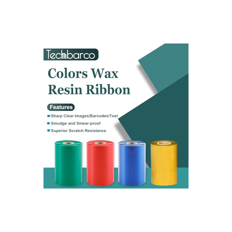 2 Rolls 4.33" x 984'(110mm x 300m) Red, Wax/Resin Thermal