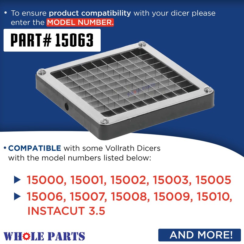Whole Parts 3/8” Cut Dicer Blade Assembly Part# 15063 -