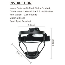 GIKYTEC Softball Face mask Softball Helmet with face mask Softball face mask Girls Youth Durable and Maximum Protection Protective Softball Infielder's Face Shield(Blue)
