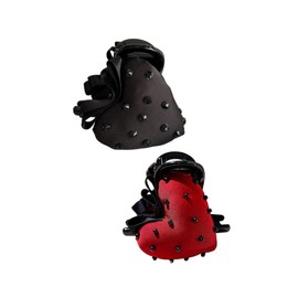 zaoalife 2pcs Fabric Strawberry Hair Claw Clips with Rhinestone,Heart Hair Clips French Hair Barrette for Women Girls Non-Slips Hairpin