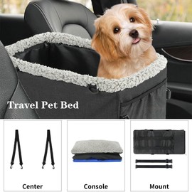 Preshwous Dog Booster Seat, Dog Car Seat for Small Dogs with Adjustable Straps, Foldable&Washable Car Seats for Dogs with Pocket