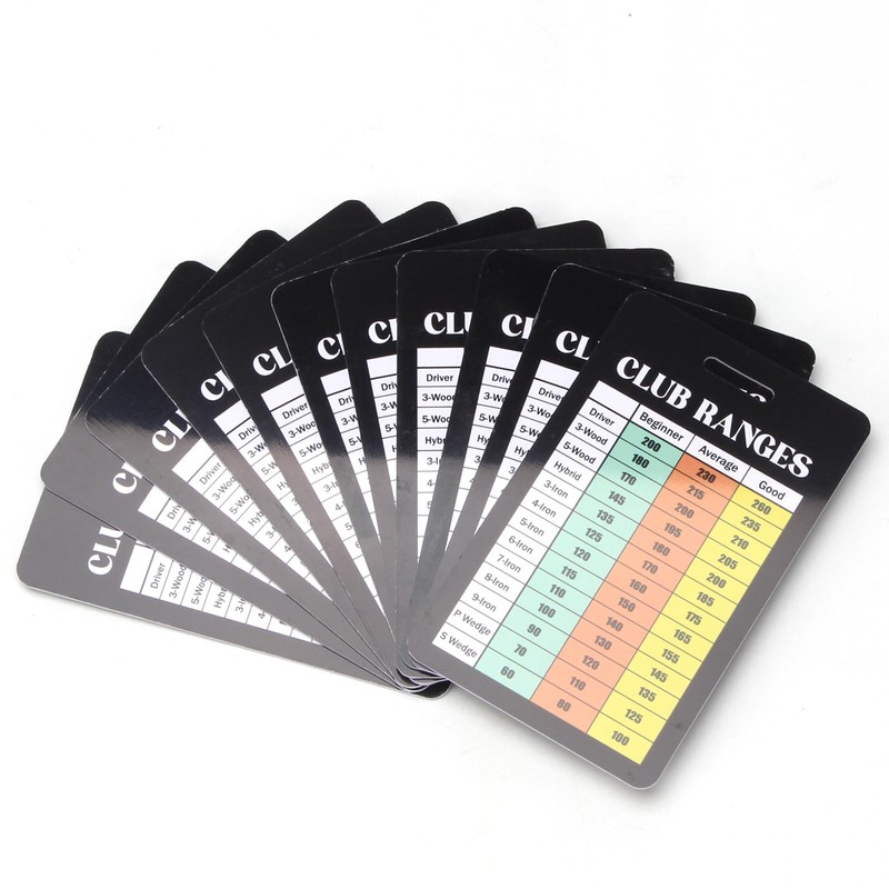 KVMORZE Golf Club Range Chart Card, Golf Club Distance and