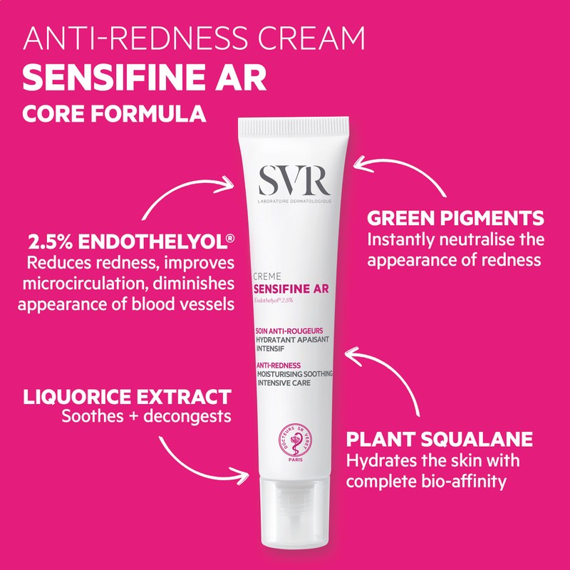 SVR SENSIFINE AR Cooling Hydrating Rosacea Cream for Face, Intensive