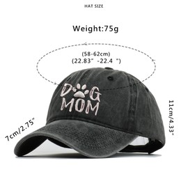 BABAHU Embroidered Baseball Cap for Women Dog Mom Dad Adjustable Denim Baseball Cap, c01-papa-black, Unit size