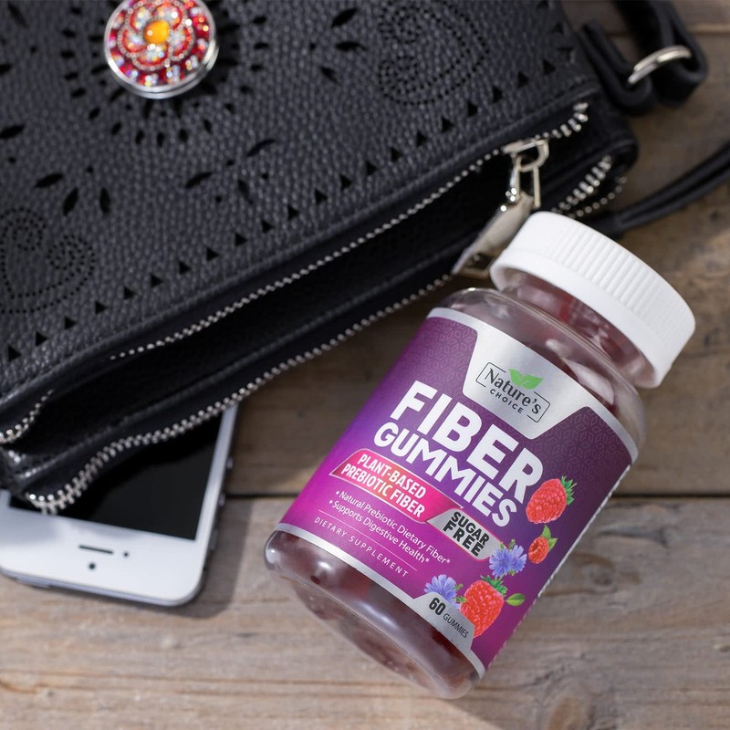 Sugar Free Fiber Gummies for Adults, Daily Prebiotic Natural Soluble