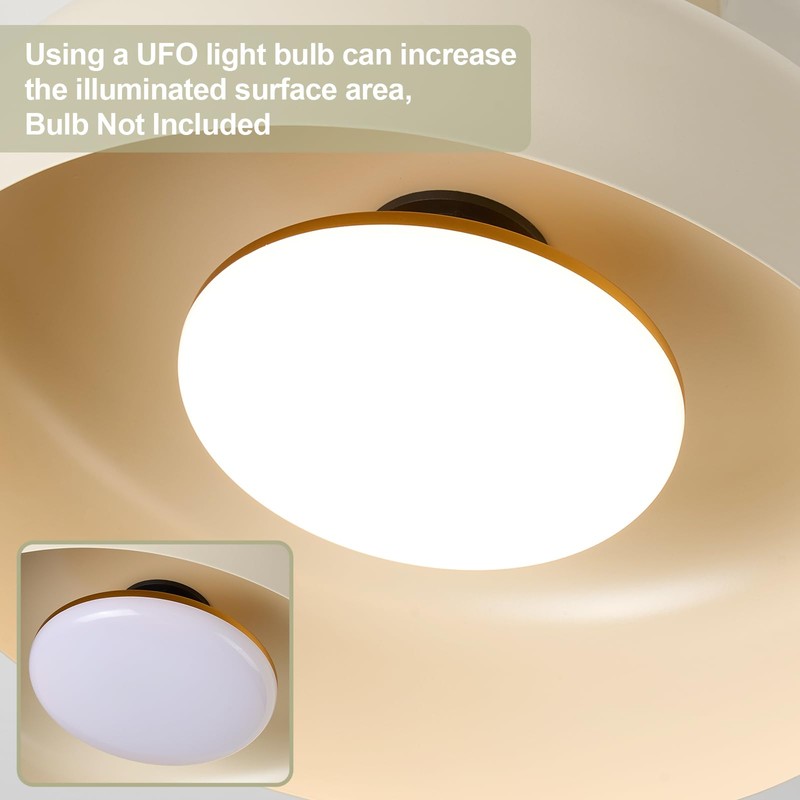 BISAMIYA Modern Semi Flush Mount Ceiling Light Fixture, Brass Accent