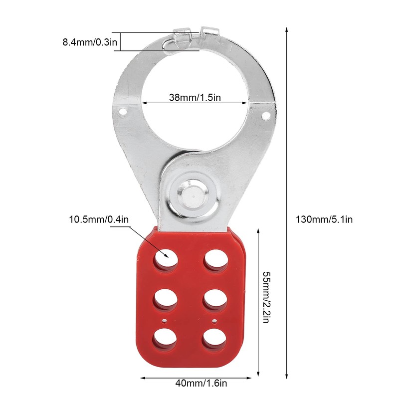 FILFEEL Lockout Hasp, Steel Multiplayer Management Lock, 6 Hole Interlock,