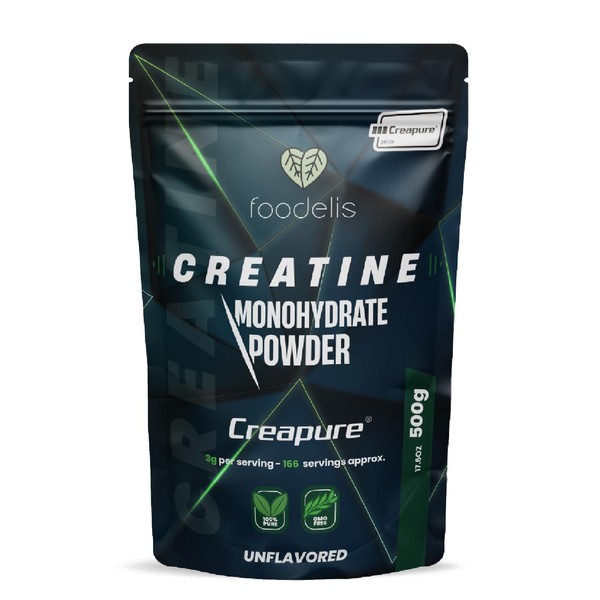 FOODELIS Foodelis Creapure? Creatine Monohydrate Powder 500g 100% Pure Creatine