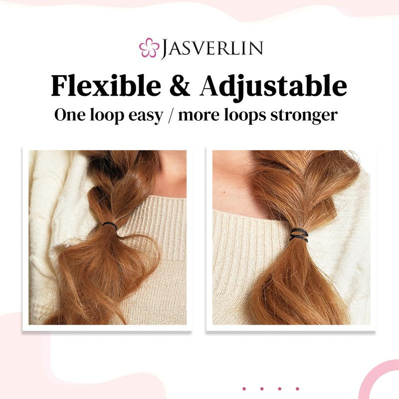 JASVERLIN Pack of 1000 Rubber Bands for Hair, Small Elastic